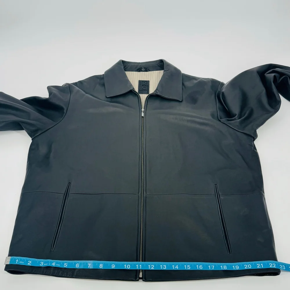 Robert Comstock Expedition Black Leather Jacket L